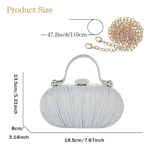Image of Simcat Women Gold Clutch Purses Glitter Evening Handbag Pleated Evening Bag for Lady Formal Bridal Wedding Prom