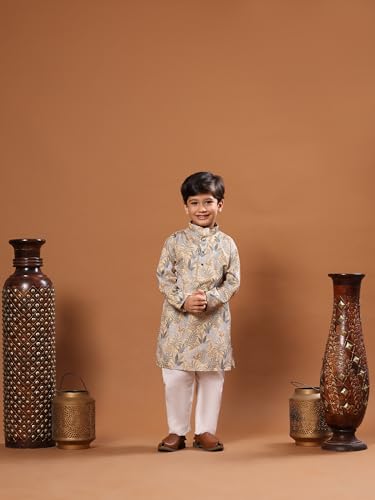 Image of Pro-Ethic Style Developer Boys Heavy Cotton Printed Kurta and Pajama Set for Kid's Ethnic Wear (S-280)
