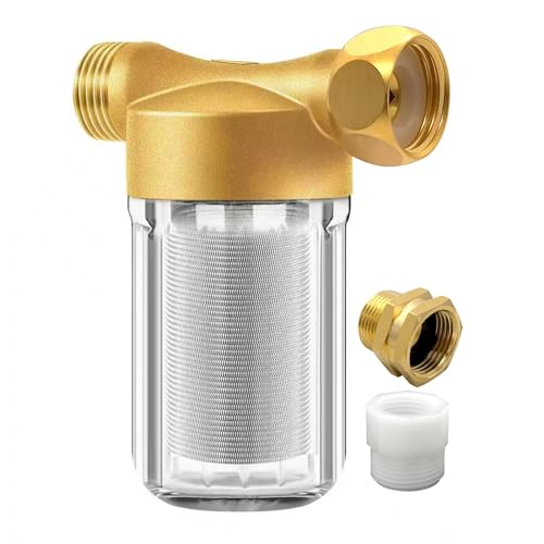 DR. LAWATER Upgraded Reusable Brass Washer Wate Filter, 40 Micron Washing Machine Water Filter, for Washing Machine, Heater, Camping, RV, Garden, Anti Scale Protecting Appliances Sediment Filter