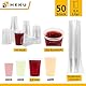 HEKU 50 transparente Einweg-Trinkbecher 0,4l | Aus Polypropylen | Ideal für Partys und Veranstaltungen