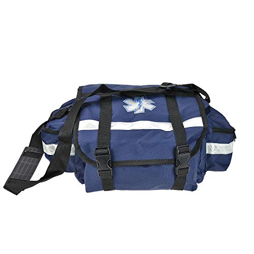 Image of Dealmed First Responder Trauma Bag - Empty EMS Equipment Kit - Blue Professional Emergency Organizer