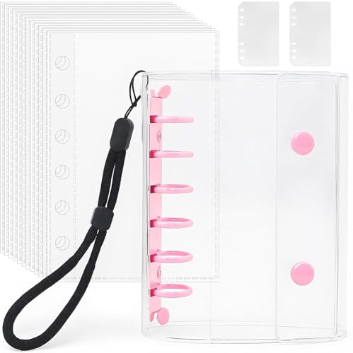 JEFURE シール帳バインダー 透明 A7サイズ ピンク