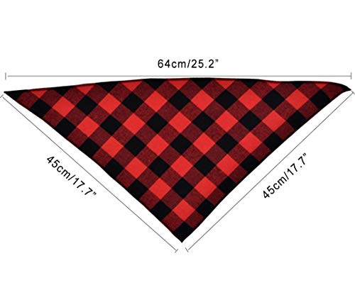 Diyafas 4pcs Klassisches Kariertes Hundehalstuch Baumwoll Bandana Welpen Halstuch Haustier Dreieck Schal für Kleine Mittlere und Große Hunde Katzen