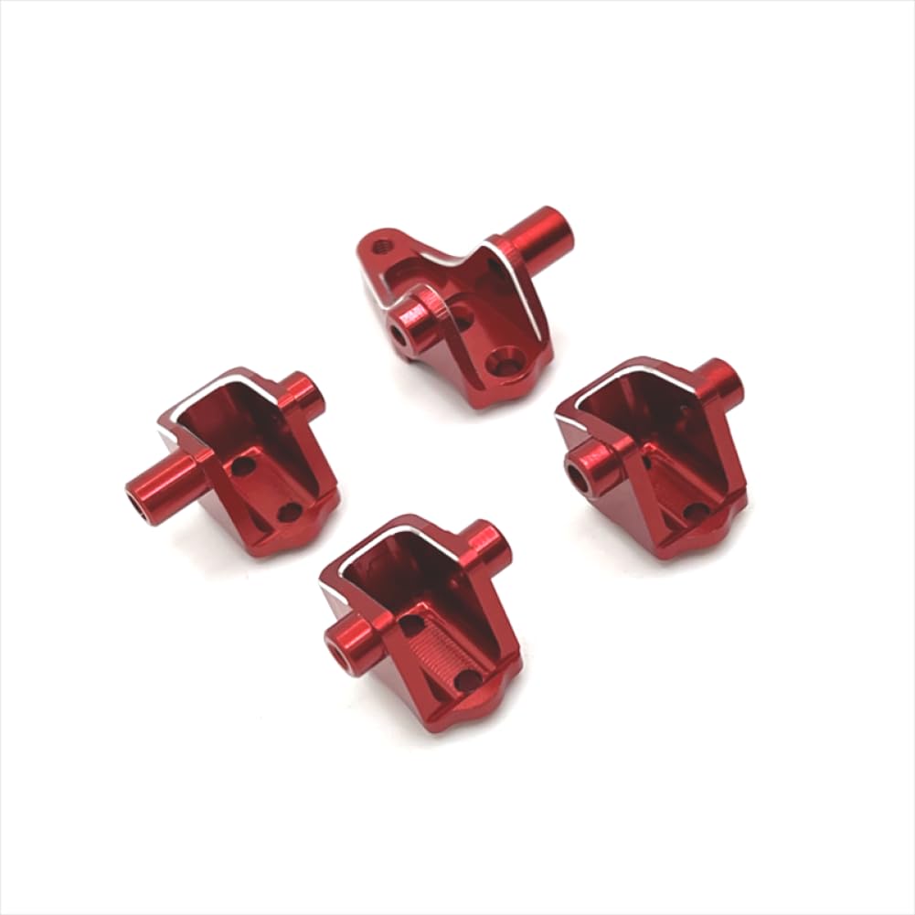 4Pcs Metal Axle Rod Fixing Seats para 1/10 RC Crawler Front & Rear Replacement Drivetrain Parts Compatible con HB R1001R1002R10(Red)