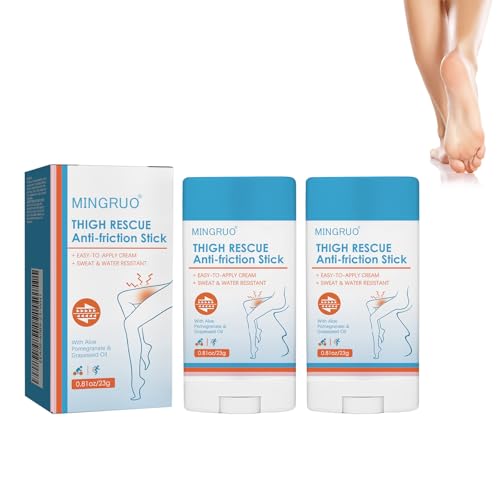 MINGRUO 2Pcs Crema Antirozaduras, Bálsamo Antirozaduras, Crema Anti Rozaduras Para Muslos, Stick Anti-Fricción para Muslos Hombros Pecho y Pies