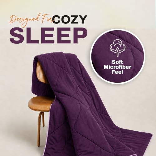 Image of DECORUM Reversible Comforter Double Bed 250 GSM | Purple & Lavender Pink | Ultra Soft Microfiber Quilt | All Season Lightweight Comforter | (228 X 223 CM)
