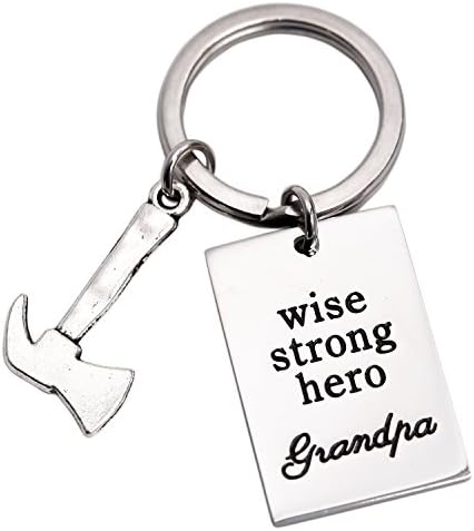 LParkin Grandpa Keychain Wise Strong Hero Grandpa Dad Keychain Grandpa from Daughter or Son
