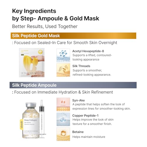 Image of SUNGBOON EDITOR Golden Glow Set, Silk Peptide Ampoule & Gold Mask, 24K Gold