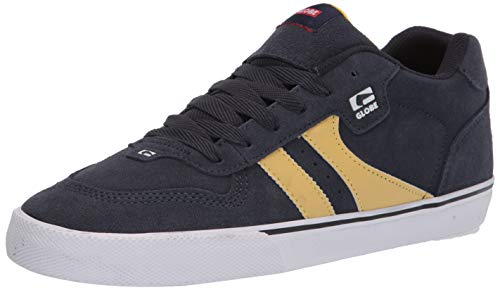 Image of Globe mens Encore-2 Skate Shoe, Navy /Pale Yellow, 10.5 US