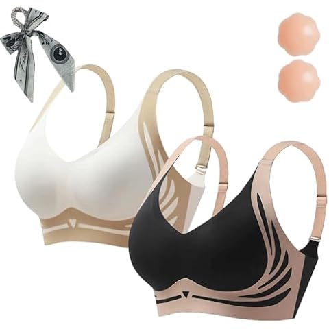 hwqsad Vianys Bra,Vianys Wireless Push Up Bra,Vianys Vianys Push Up Bra,Soft Comfortable Anti Sagging Everyday Bras (2D,XX-Large) Cover