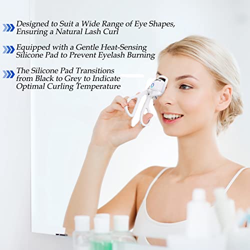 Heated Eyelash Curlers,Electric Eyelash Curlers,Rechargeable 2 Heating Modes Quick Natural Curling Eye Lashes For Long Lasting #TOP1