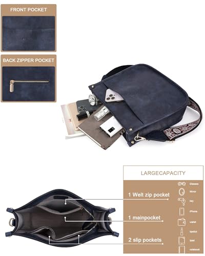 Image of Crossbody Bag Women Vegan Leather Hobo Handbag Trendy Crossbody Shoulder Bag Purses For Women with 2 Adjustable Strap