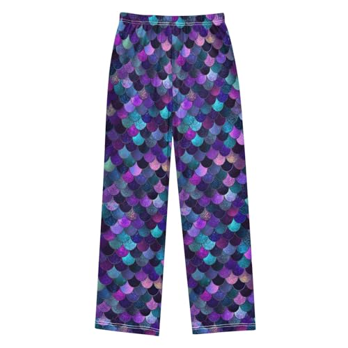 Pajama Pants Lounge Sleep PJ Bottoms Sleepwear Elastic Waist Drawstring S Iridescent Mermaid Scal2