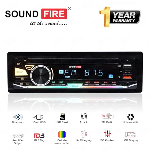 Image of SOUND FIRE 004 Charge Pro+ Dual-USB /FM /SD /AUX /Bluetooth Wireless with Phone Caller Id Receiver Universal Car Stereo (Single Din)