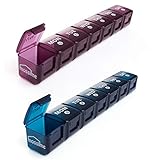 2-Pack Weekly Large Pill Organizer for Travel, 7 Day Jumbo Pill Boxes and Organizer, Big Compartment