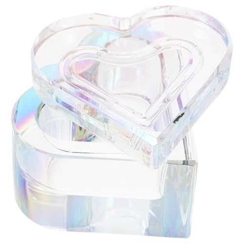 Recipiente de cristal en forma de corazón para uñas miniatura 1