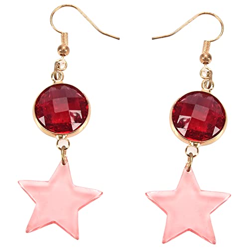 Gvvsjgdbis moda pendiente largo pendiente de estrella geométrica retro para mujer, regalo rosa, Aleación y plástico