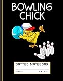  Dotted Notebook: Cute Bowling Chick in Sporty Theme, Athletic Journal for Girls, Teens, and Bowling Fans