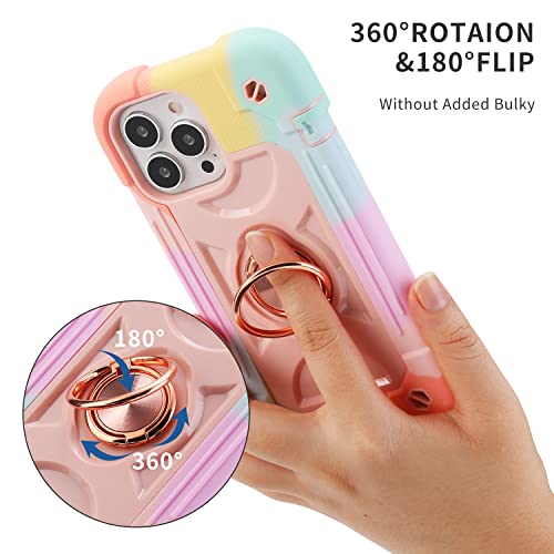 Image of MARKILL Plastic, Silicone Compatible with iPhone 13 Pro Max Case 6.7 Inch with Ring Stand, Heavy-Duty Military Grade Shockproof Case Phone Cover with Magnetic Car Mount For iPhone 13 Pro Max.