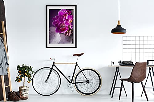 Tableau décoratif 50x70 cm Tulup cadre moderne fleur rose - 2