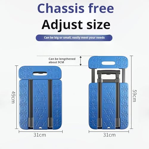 Carretilla plegable resistente con base extensible y ruedas 360° miniatura 5