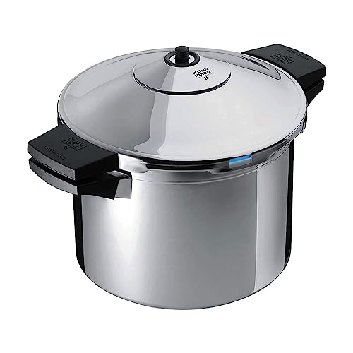 Kuhn Rikon Pressure Cooker Duromatic Inox 4L/24cm Food Steamer with Side Grips. Multi Cooker Hotpot with Auto Lock Lid. Stainless Steel Pot. Instant Cook Pot – 10 Year Kuhn Rikon Cookware Guarantee