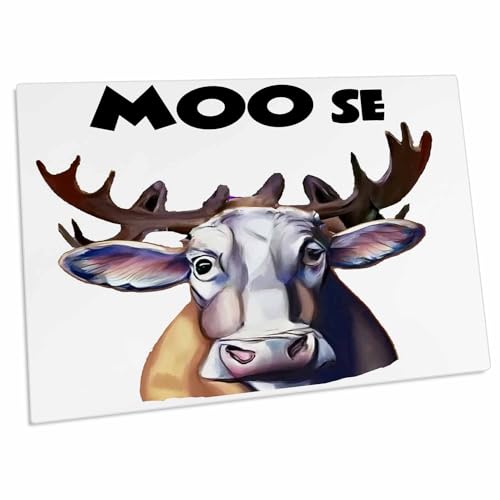 Alfombrilla de escritorio divertida vaca con cuernos de alce miniatura 1