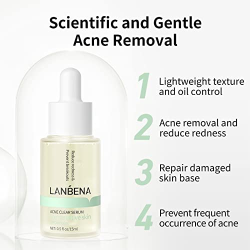 Acne Treatment Face Serum, 10% Salicylic Acid, Pimples Remover & Dead Skin Peels, Relieve Redness Rosacea Blemish, Centella Asiatica Soothing Calming, Acne Prone Sensitive Facial Skin Care, 15Ml/0.5Oz #TOP2