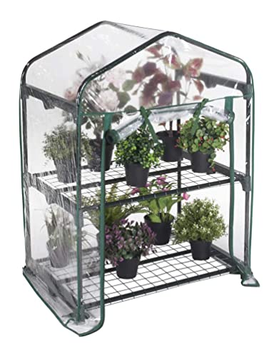Serra da Giardino e Balconi con copertura in PVC impermeabile per Orti, Piante e fiori (2 Ripiani - 69x49x92H cm)