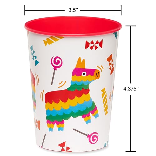 Image of American Greetings 8-Count 16 oz. Reusable Plastic Cups, Fiesta Party Supplies (Pack of 3)