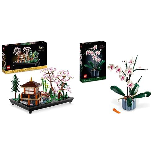 LEGO Icons Garten der Stille, Botanical Zen-Garten-Set für Erwachsene mit Lotusblumen & 10311 Icons Orchidee, Künstliche Pflanzen Set mit Blumen
