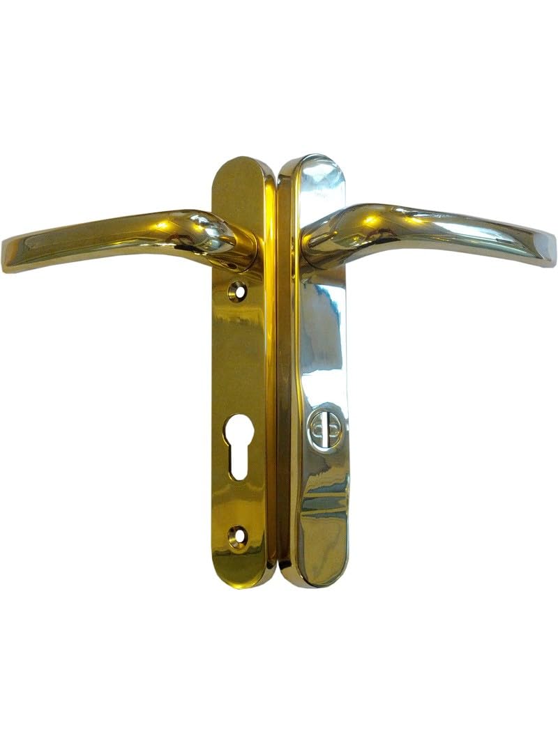 Mila ProSecure Security Door Handle 123mm Screw Fix Cylinder Cover - Gold