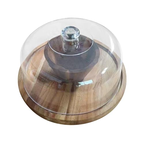Amagogo Soporte de Madera para Tartas con Tapa, Plato para Tartas de 30 Cm con Base para Fiestas, Cumpleaños Y Cocina