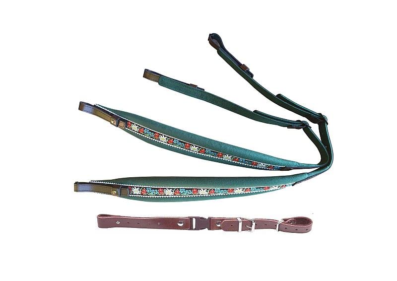 Harmonikariemen Kinder für Steirische Harmonika – grün mit Edelweiss-Stickerei + Rückenverbinder – gepolstert & verstellbar – idealer Tragekomfort & Halt für Kinderinstrumente – Volksmusik-Zubehör
