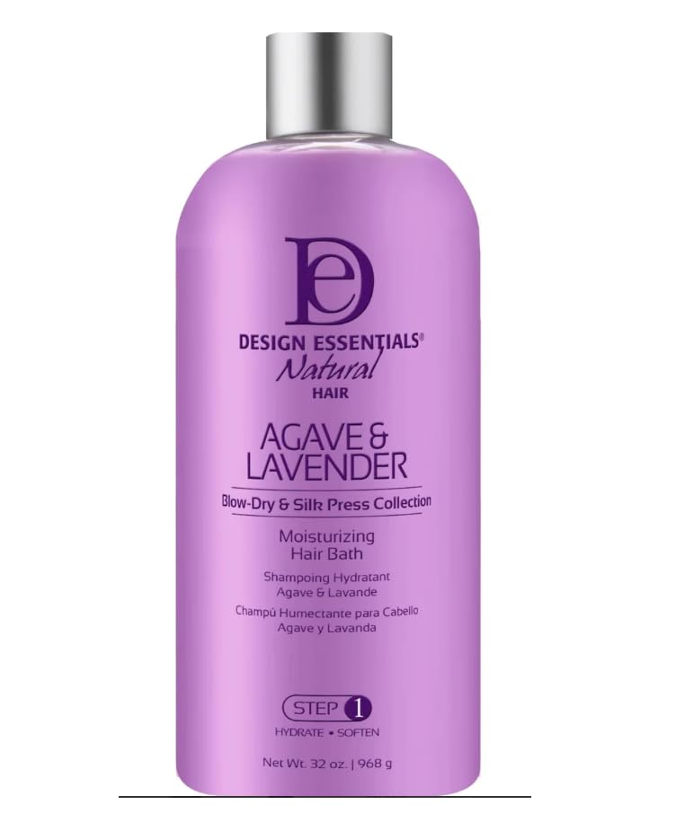 Design Essentials Agave & Lavender Moisturizing Hair Bath, Sulfate-Free Shampoo 32oz