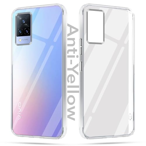 Image of Jkobi Lifetime Anti-Yellow Clear Back Case Cover for Vivo V21 | Vivo V21 5G (Sleek Hard Crystal | Shockproof and Camera Protection)