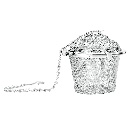Stainless Steel Tea Strainer Ball Tea Infuser Mesh Ball with Chain for Brewing Tea and Cooking Soup Available in 3 Sizes S M L (S)
