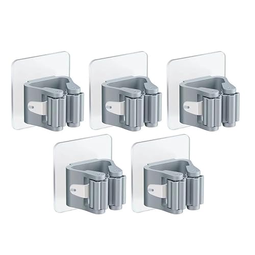 V&J Pack 5 Uds. Soporte Adhesivo de Pared para Escobas y Fregonas. Organizador Ajustable para Colgar Escobas y Fregonas. Ganchos sin Perforar para Garaje, Cocina, Baños y Trasteros. (Color Gris) V&J Pack 5 Uds. Soporte Adhesivo de Pared para Escobas y Fregonas. Organizador Ajustable para Colgar Escobas y Fregonas. Ganchos sin Perforar para Garaje, Cocina, Baños y Trasteros. (Color Gris)