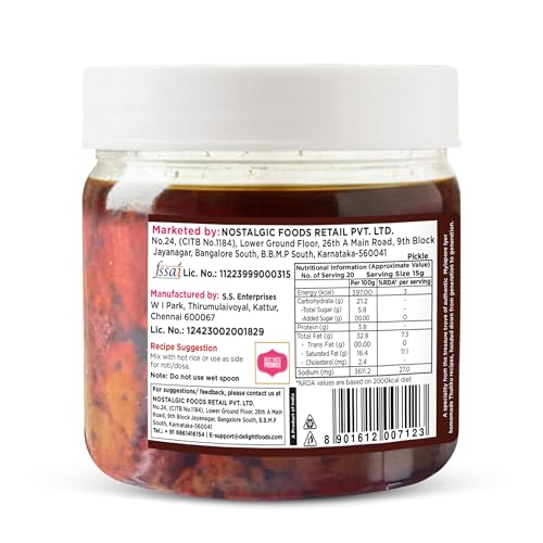 Image of Delight Foods Mylapore Iyer's Vathakozhambu Thokku 300g - Rice Mix | Homemade Recipe made with gingelly /Sesame oil | Tamarind Paste /Vathal Kuzhambu Mix | Tamil Nadu Special | NO PRESERVATIVES