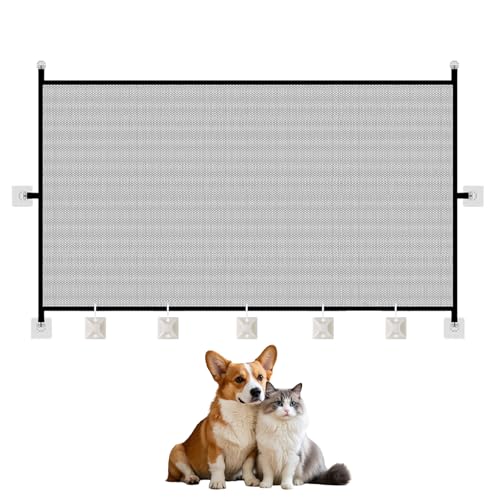 THXFUNAREA Cancelletto per Gatti, Cancelletto per Cucciolo, Cancelletto per Bambini, Cancelletto per Scale, senza foratura, protezione per scale, senza forature, griglia per scale (180 x 72 cm)