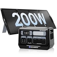 ECO-WORTHY PS2400W Powerstation Tragbare mit 200W Solarpanel Faltbar, 2048Wh Solar Generator mit 10 Anschlüssen (4800W Peak) WLAN- und Bluetooth-Funktion für Wohnmobile, Camping, Notfall und Zuhause – Ansicht 1