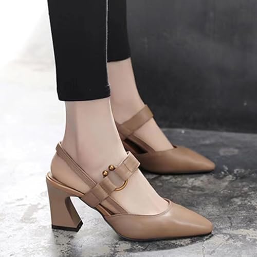 Vera Zala Orthopedic Heels, Vera Zala Orthopedic Shoes, 2025 New Women Comfortable & Supportive Thick Soled Chunky Heeled Pointed Toe High Heels Dress Sandals3