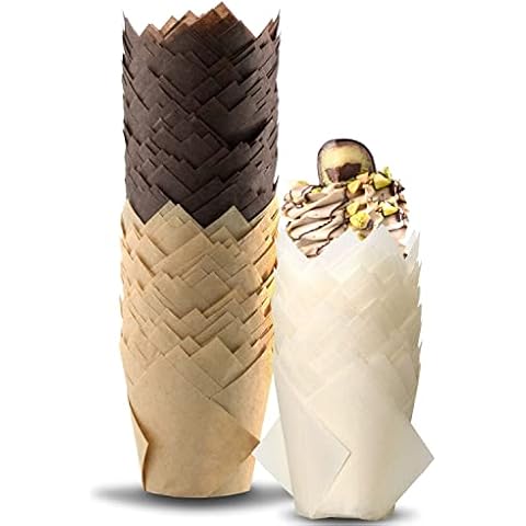 ANAEAT Tulip Cupcake Liners Pack of 150, Paper Baking Cups & Muffin Liners Holders - Grease Resistant Cupcake Wrappers for Birthday, Party, Wedding, Christmas Cover