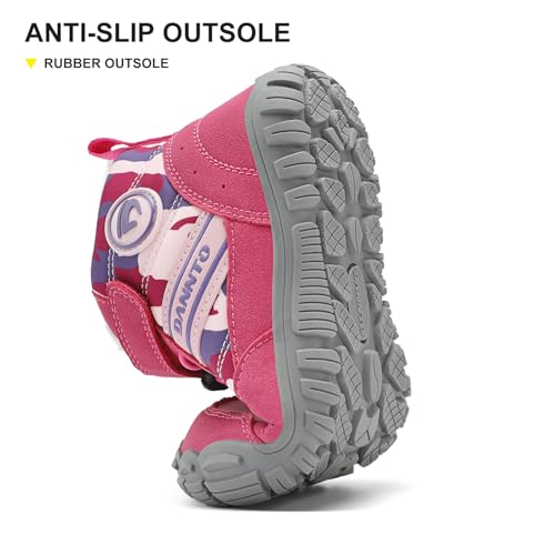 Dannto Kids Winter Snow Boots Boys Girls Wide Toe Box Warm Barefoot Hiking Shoes Fur Lined Outdoor Ankle Walking Boots4