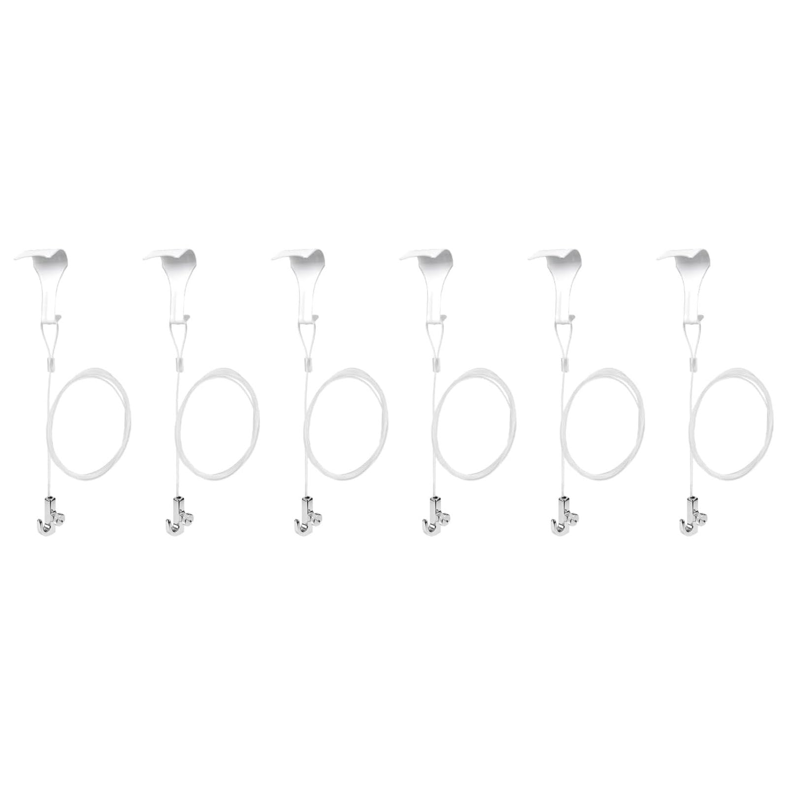 CUNZJIA 6Pcs Adjustable Picture Hanging Wire Set Steel Wire Picture Frame Hangers for Gallery Artwork Mounting