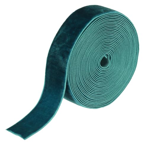 MECCANIXITY Ruban velours 1 Inch x 5 Yard face simple Lake Blue