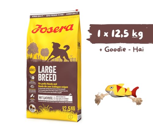 Josera - Hundefutter - Josera Large Breed - Trockenfutter 12,5 KG - Hundefutter für große Rassen mit Lachs + Goodie Hai