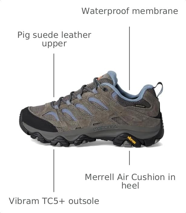 Image of Merrell Women's Moab 3 Wp Hiking Shoe, New Granite, 5