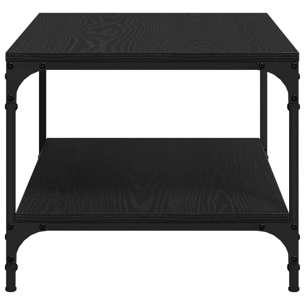 Mesa de centro con aspecto de roble negro, 81 x 50 x 40 cm, de material de madera con 1 estante, diseño moderno, resistente y duradera, para salón, oficina, pasillo