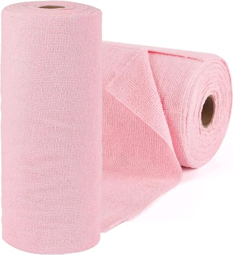 Image of Microfiber Cleaning Cloth Roll 25x25CM - Reusable Tear-Away Towels Washable Super Absorbent Lint Free Cleaning Rags for Kitchen, Car, Garage and Home (Multicolor 2 Roll, 30 Pack)